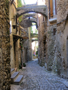 Bussana Vecchia street, Liguria, Italy